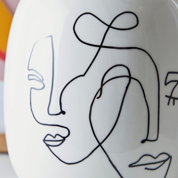 Abstract Face Ceramic Vase