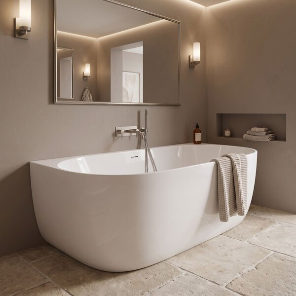 Wall acrylic bath Rea Eris 170cm