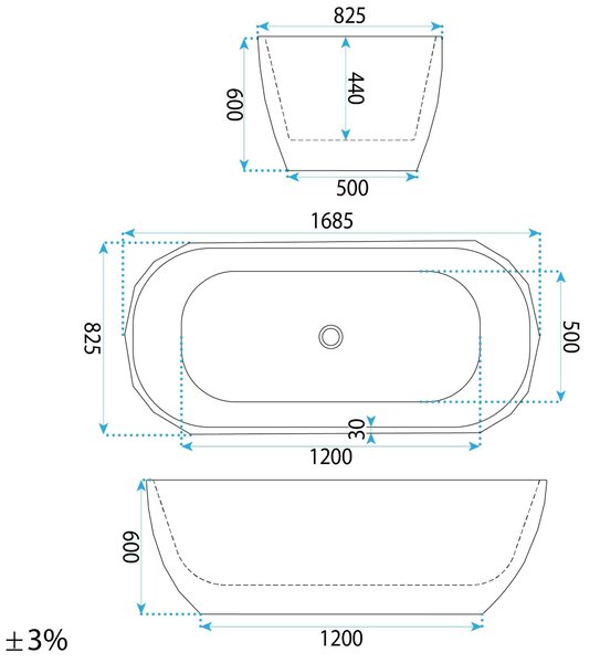 Freestanding bath Rea Celia 170