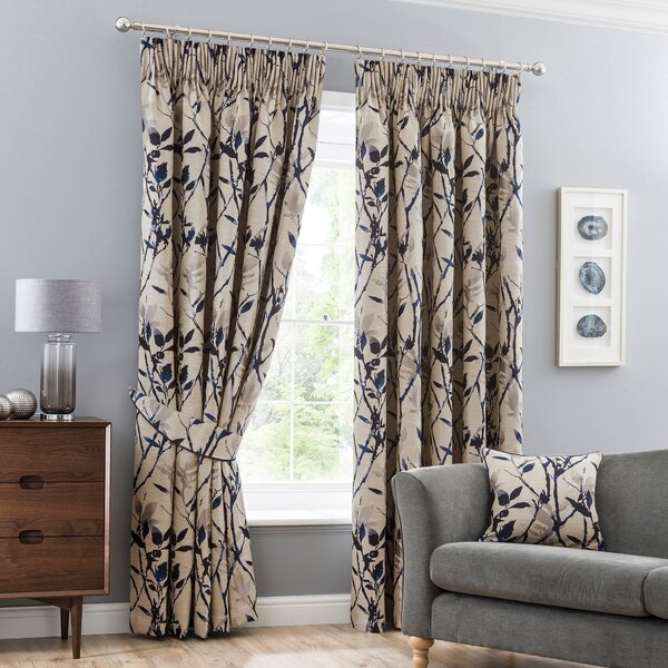 Zen Jacquard Pencil Pleat Curtains