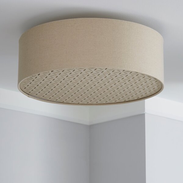 Kirsty Shade Taupe Flush Ceiling Light