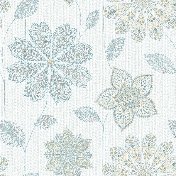 NuWallpaper Gypsy Floral Blue Self Adhesive Wallpaper