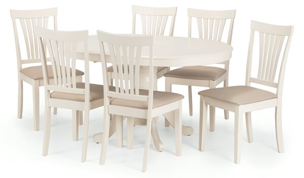 Stanmore Round Dining Table with 6 Chairs Ivory