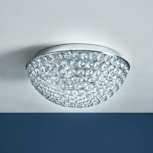 Vogue 3 Light Chryla Crystal Bathroom Flush Ceiling Light