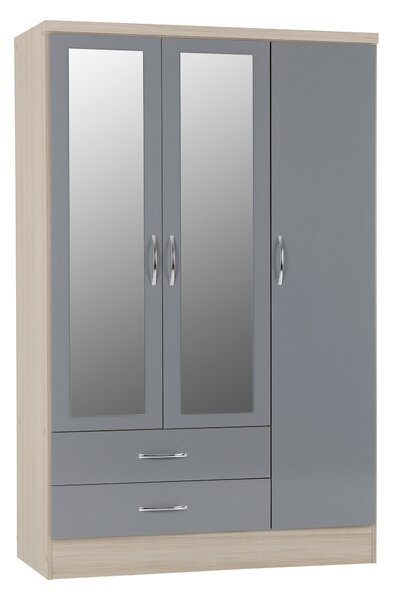 Nevada Triple 2 Drawer Wardrobe, Mirrored