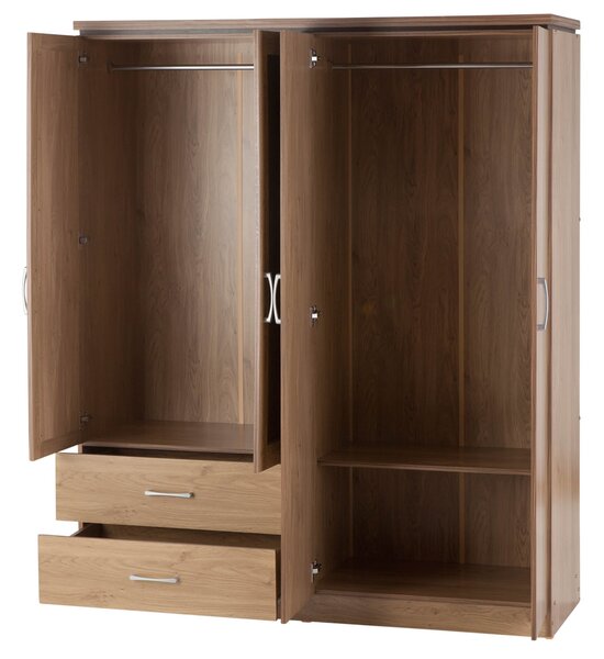 Charles 4 Door Wardrobe, Mirrored