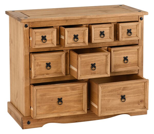 Corona 9 Drawer Chest, Pine