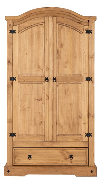 Corona Double 1 Drawer Wardrobe, Pine