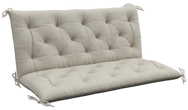 Outsunny Garden Bench Cushion, 2 Seater Swing Chair Cushion, Seat Pad with Ties for Indoor and Outdoor Use, 110 x 120 cm
