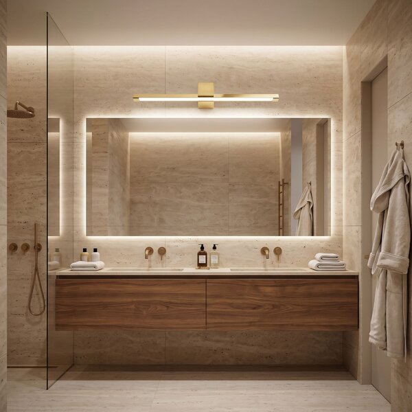 Bathroom LED wall sconce SWE044-1W 60cm GOLD