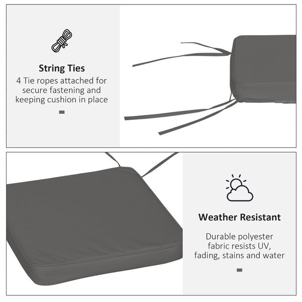 Outsunny Cosy Cushion Collection: Plush Seating Pads for Alfresco Lounging, 42x42x5cm, Slate Grey Aosom UK