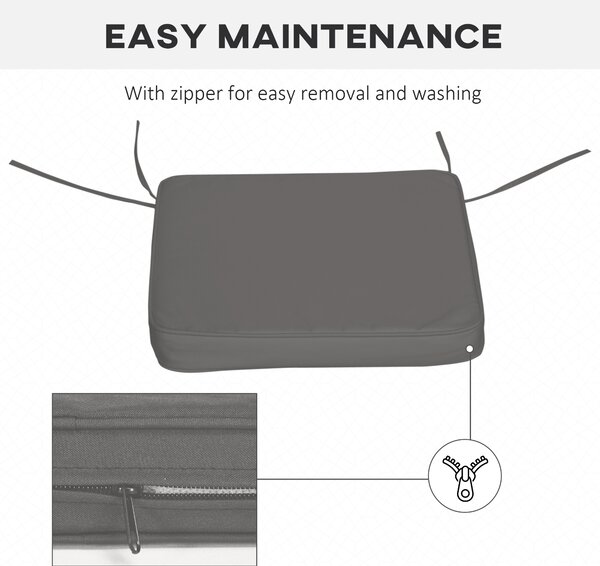 Outsunny Cosy Cushion Collection: Plush Seating Pads for Alfresco Lounging, 42x42x5cm, Slate Grey Aosom UK