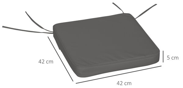 Outsunny Cosy Cushion Collection: Plush Seating Pads for Alfresco Lounging, 42x42x5cm, Slate Grey Aosom UK