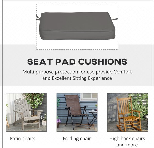 Outsunny Cosy Cushion Collection: Plush Seating Pads for Alfresco Lounging, 42x42x5cm, Slate Grey Aosom UK