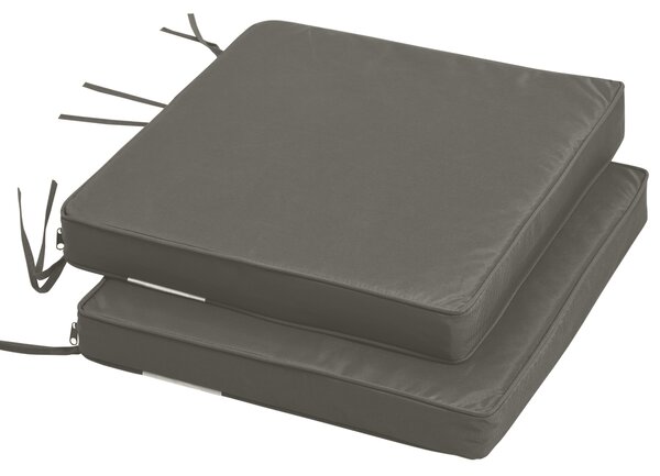 Outsunny Garden Chair Pads: Set of 2 Replacement Cushions with Ties, 45 x 45cm, Charcoal Grey Aosom UK