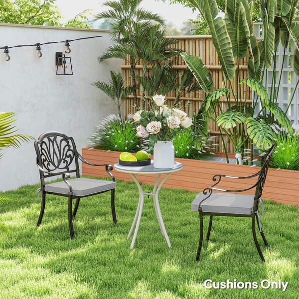 Outsunny Set of 2 Garden Chair Cushions - Light Grey