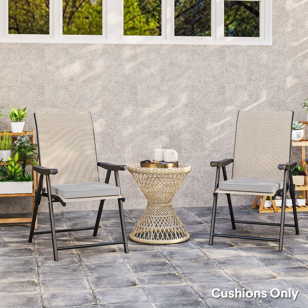 Outsunny Set of 2 Garden Chair Cushions - Light Grey