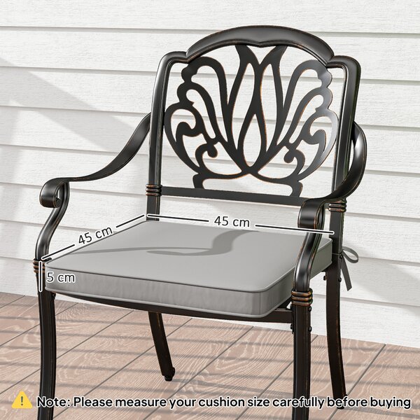 Outsunny Set of 2 Garden Chair Cushions - Light Grey