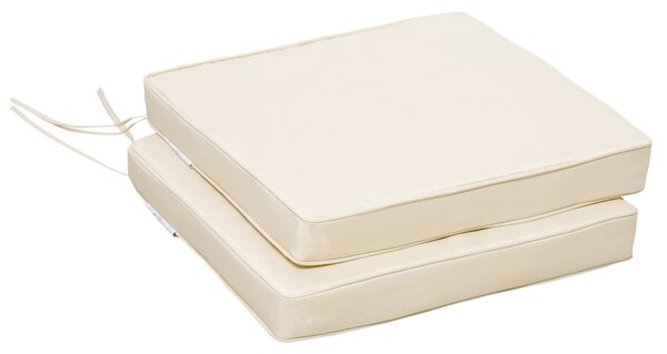 Outsunny Pair of Garden Chair Cushions with Ties, 45 x 45 cm, Replacement Pads for Patio Furniture, Cream White Aosom UK