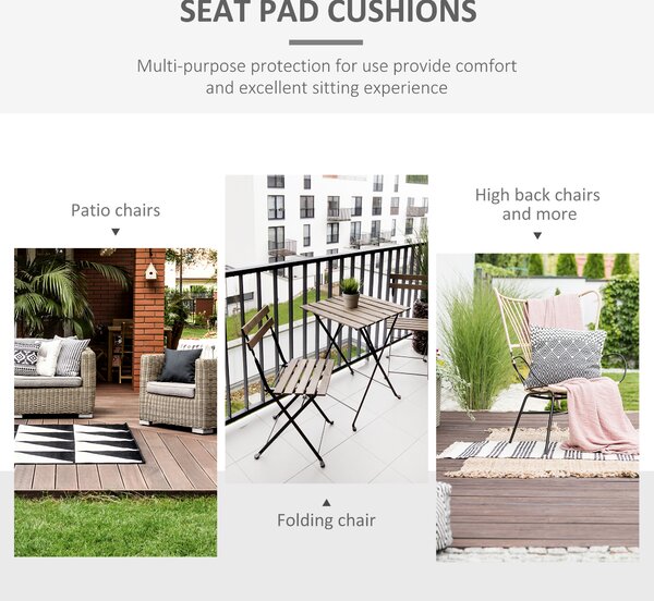 Outsunny Pair of Garden Chair Cushions with Ties, 45 x 45 cm, Replacement Pads for Patio Furniture, Cream White Aosom UK