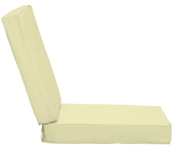 Outsunny Set of 2 Garden Seat and Back Cushion Set, Replacement Cushions for Outdoor Furniture with Seat Cushion and Back Cushion, Cream White