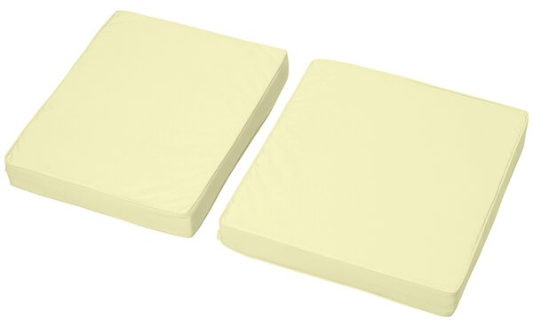 Outsunny Set of 2 Garden Seat and Back Cushion Set, Replacement Cushions for Outdoor Furniture with Seat Cushion and Back Cushion, Cream White