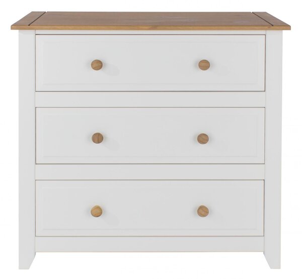 Capri 3 Drawer Chest, White & Pine