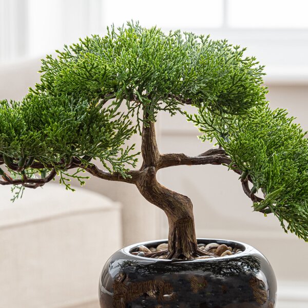 Artificial Bonsai Tree in Black Pot