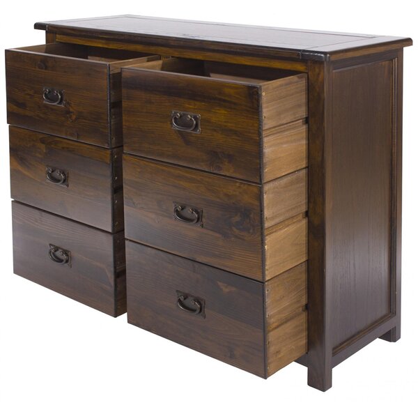 Boston 6 Drawer Chest, Dark Wood