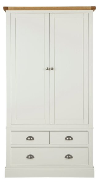 Compton Double 3 Drawer Wardrobe, Ivory & Oak