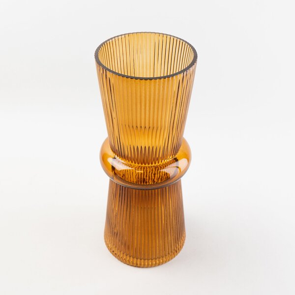 Tall Amber Glass Vase