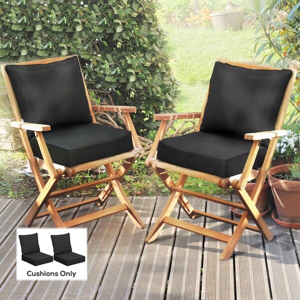 Outsunny 4 Pcs Outdoor Seat and Back Cushion Set Patio Deep Seating Chair Replacement Cushion Aosom UK