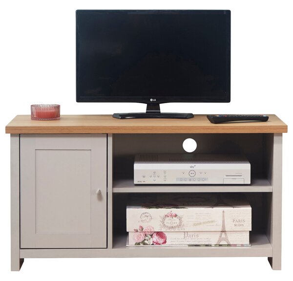 Lancaster Compact TV Unit, Grey and Oak for TVs up to 42"