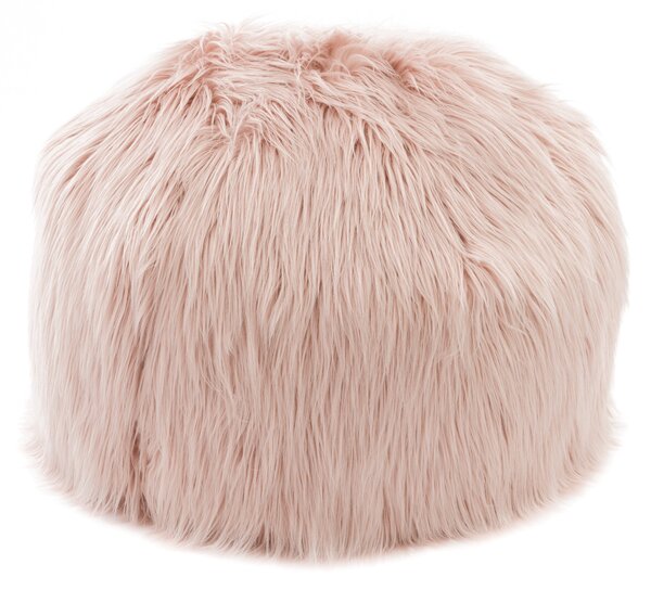 Skylar Mongolian Faux Fur Small Lounger - Blush