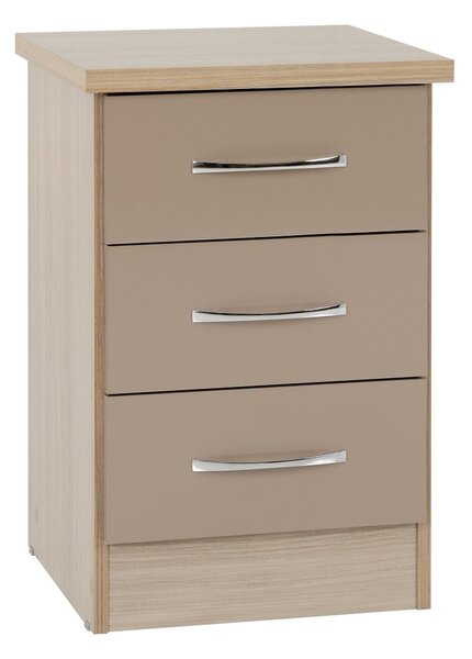 Nevada 3 Drawer Bedside Table