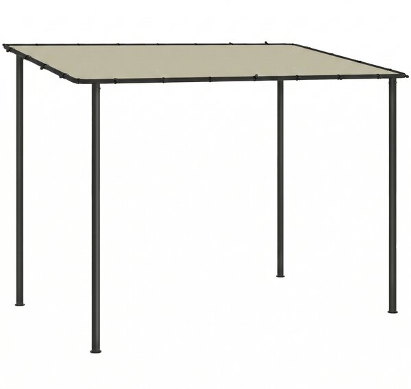 Outsunny 3 x 2 m Lean to Garden Pergola, Metal Frame Gazebo Pergola with UPF30+ Protection, Sloped Roof, Drainage Holes, Cream