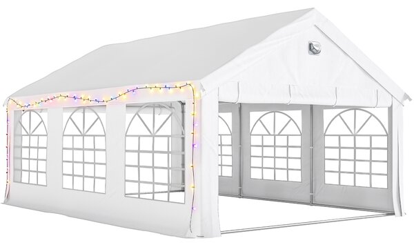 Outsunny 6 x 4 m Party Tent, Heavy Duty Gazebo Canopy with Windows, Outdoor Party Wedding Tent with 4 Removable Sidewalls