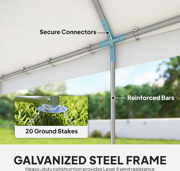 Outsunny 6 x 4 m Party Tent, Heavy Duty Gazebo Canopy with Windows, Outdoor Party Wedding Tent with 4 Removable Sidewalls