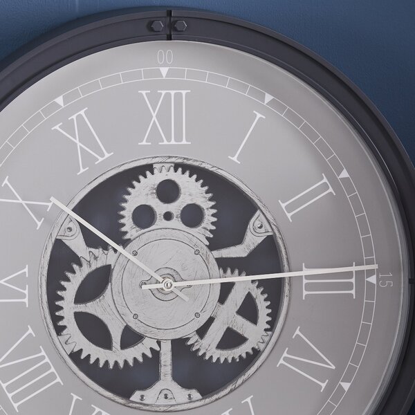 Mechanism Grey Wall Clock