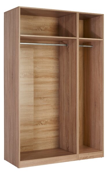 Hyde Triple Wardrobe, White & Mirrored