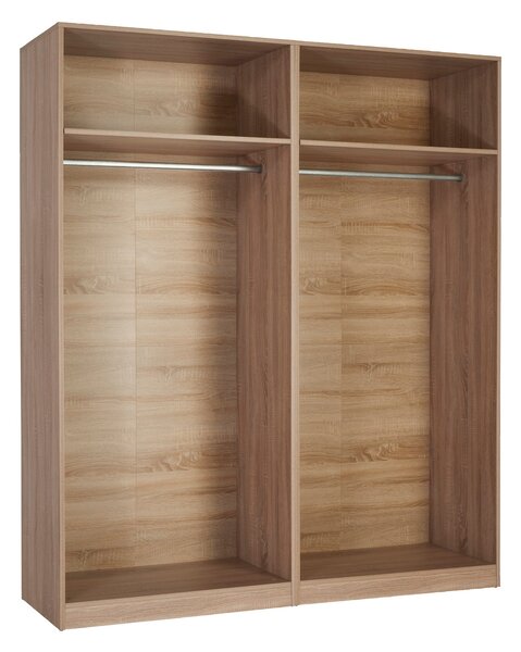 Holborn 4 Door Wardrobe, Natural & Mirrored