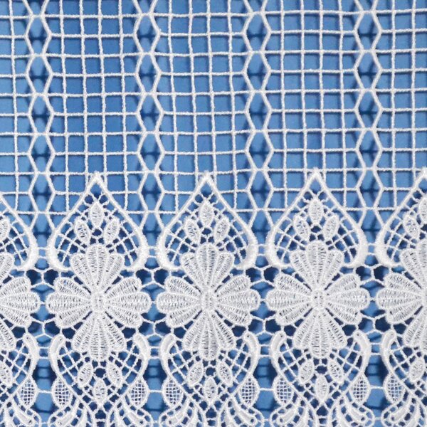 By the Metre Macrame Cafe Net Tab Top Curtain Fabric