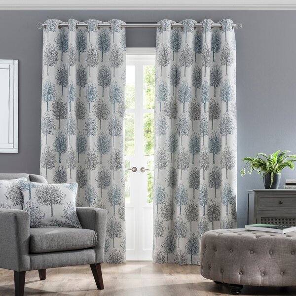 Jacquard Trees Eyelet Curtains