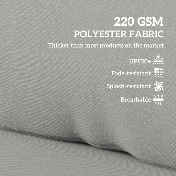 Outsunny 2 Seater Pallet Furniture Cushions Pallet Cushions, UPF20+ 220gsm Fabric, 20 cm Thick Outdoor Seat Pads, Light Grey