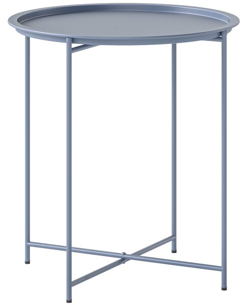 Outsunny Steel Removable Tray Top Garden Table - Blue Grey