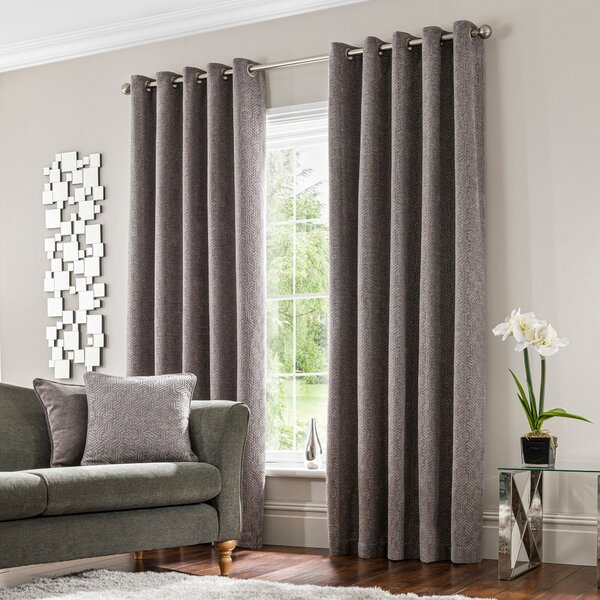 Abstract Chenille Eyelet Curtains