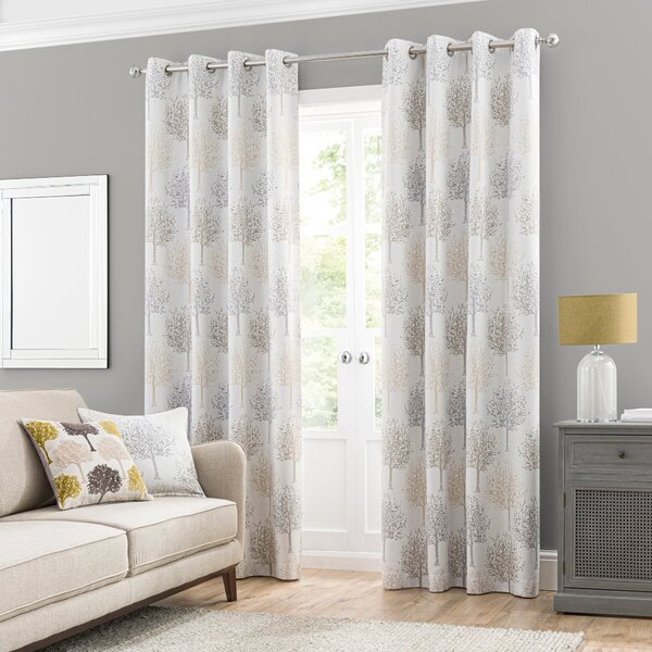 Jacquard Trees Eyelet Curtains