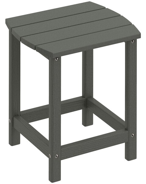 Outsunny Outdoor Side Table, Garden Coffee Table, All-Weather Adirondack Side Table for Garden, Beach, Indoor Outdoor, Grey