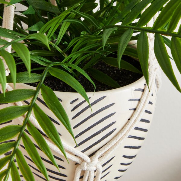 Macrame Hanging Ceramic Plant Pot