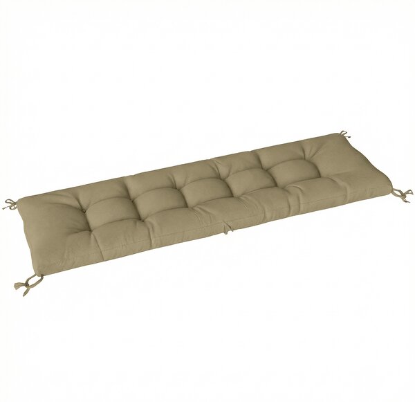 Outsunny Sun Lounger Cushion, Memory Foam Patio Chair Cushion with Ties, Outdoor Seat Pad Fits 190 x 60 cm Lounger, Sand